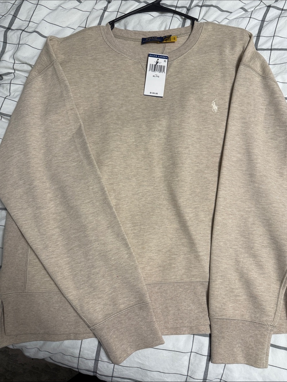 Polo by Ralph Lauren Beige Crewneck Sweatshirt with Embroidered Pony